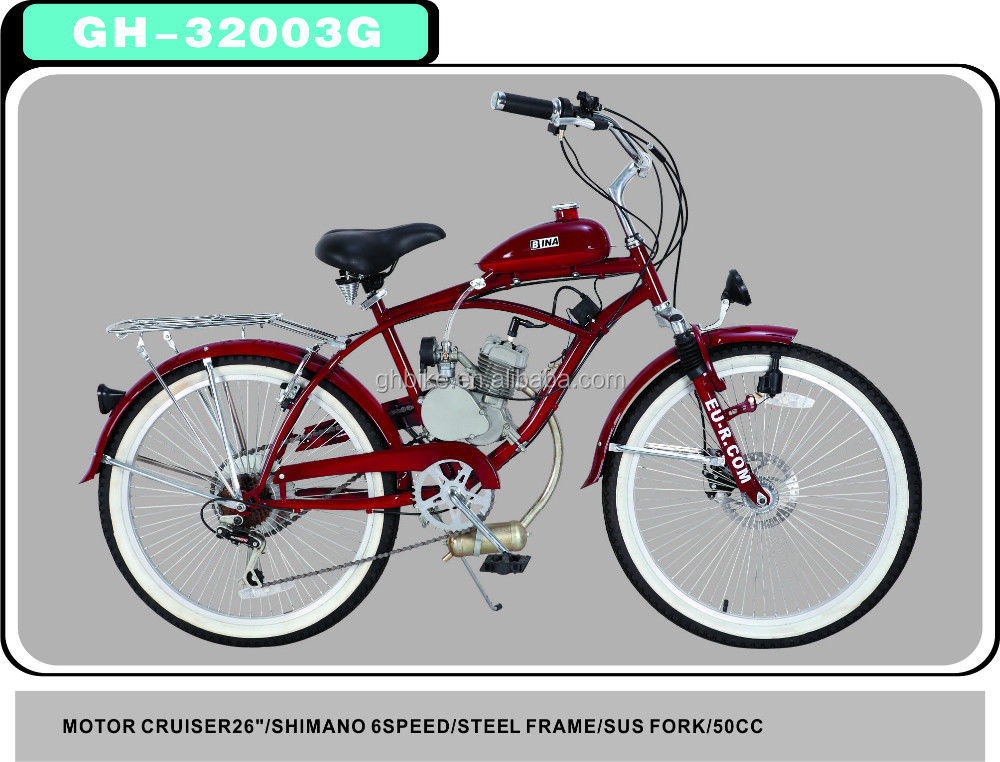 Elektrische Beach Cruiser Fiets met 50cc Motor 2015 Model Steel Frame Elektrisch inbegrepen