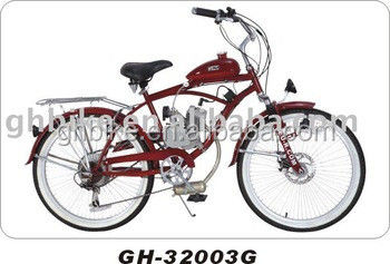 Ga je handen op de Guanhao 26 inch Gas Motor Beach Cruiser Bike Alloy V rem