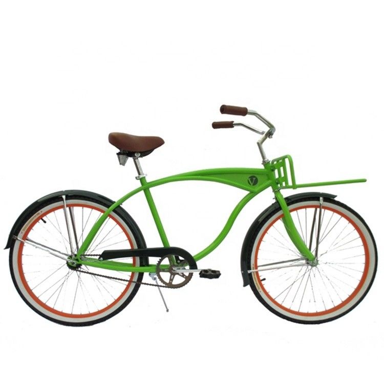 26&quot; wielgrootte volwassen strandcruiser fiets in groene kleur met achterpedaalrem
