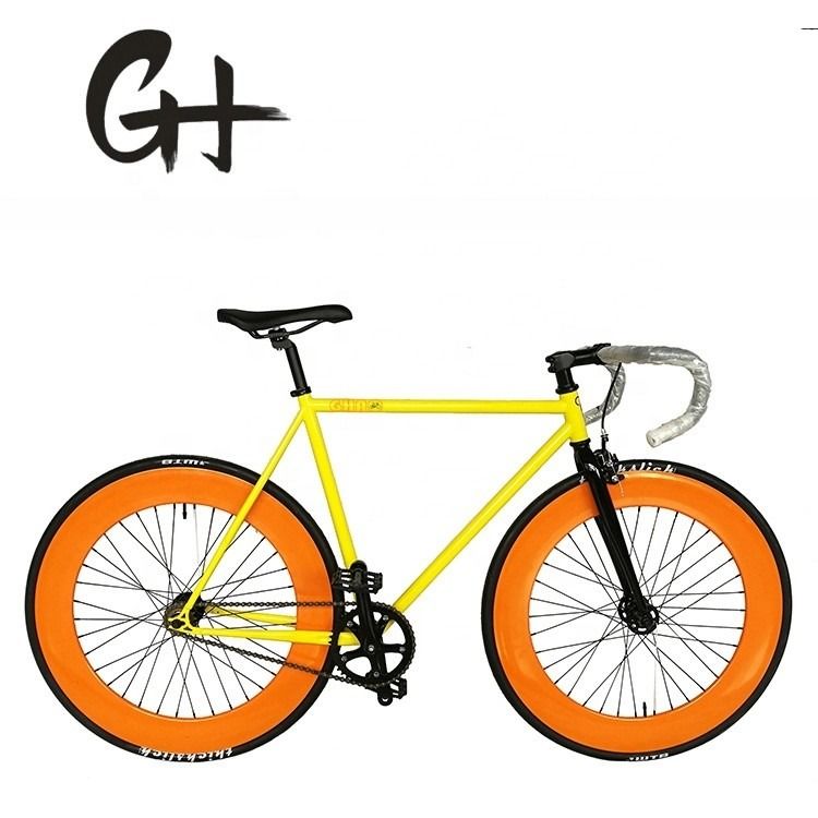 CE goedgekeurde 700C 80MM grote velg kleurrijke single speed vaste versnellingsfiets met 1,6m legering stam