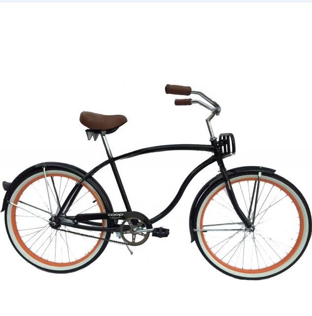 26 inch Single Speed Adult Beach Cruiser Bike met metalen bak