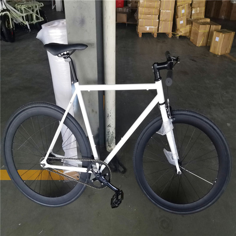 Glanzend wit frame volwassen 700C single speed fiets fiets fiets fiets fiets fiets fiets fiets fiets fiets fiets fiets fiets fiets fiets