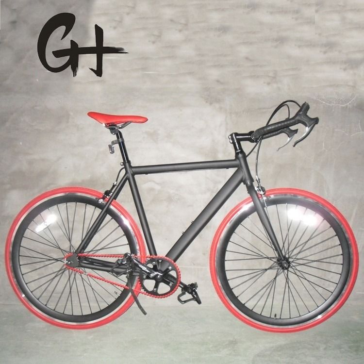 700C Full Matte Black OEM Aluminium Frame Single Speed Road Bike Bruto gewicht 13 kg