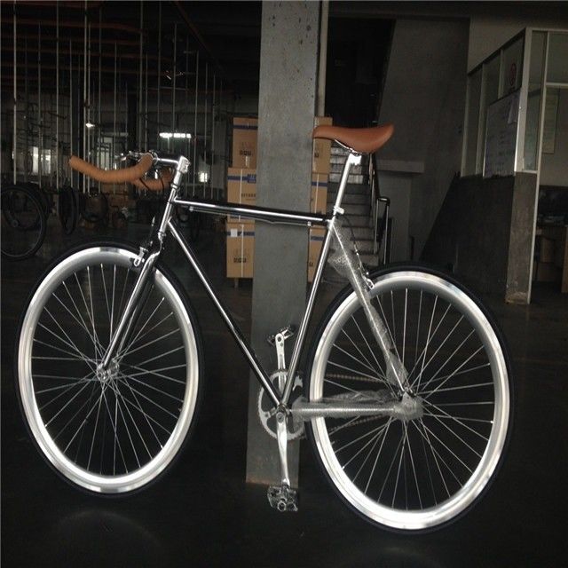 NO Opvouwbare 700C Chrome Kleur Single Speed Adult Racing Fixie Bike van OEM Taiwan Parts