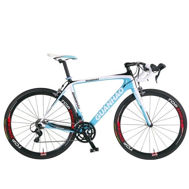 Duurzame constructie 700C 18S Full Carbon Fiber Racing Road Bike met gewoon pedaal
