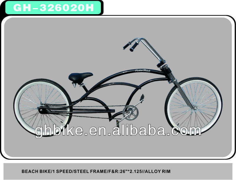 2013 Black Chopper Beach Cruiser Bike Fiets met staal frame materiaal Zwart/op bestelling