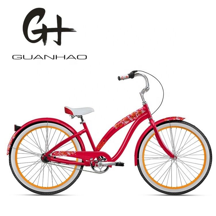 Mooie vrouwen Beach Cruiser Fiets met Inner Water Sticker 26 inch 3 Speed OEM/ODM