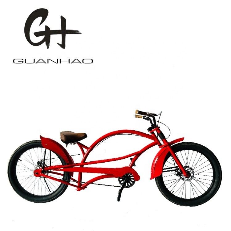 24 Inch Red Color Long Chopper Cruiser Bike met 24*3.0 band en Aluminium Alloy Rim