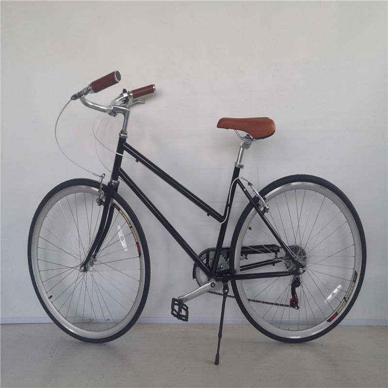 Voor- en achterwiel V rem 7 snelheid 26 inch fiets maat volwassen vrouwen stad cruiser fiets met hard frame