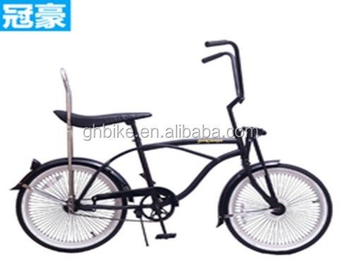 14KGS Zwarte kleur Sport Beach Cruiser Bike Lowrider Bike met lederen zadel