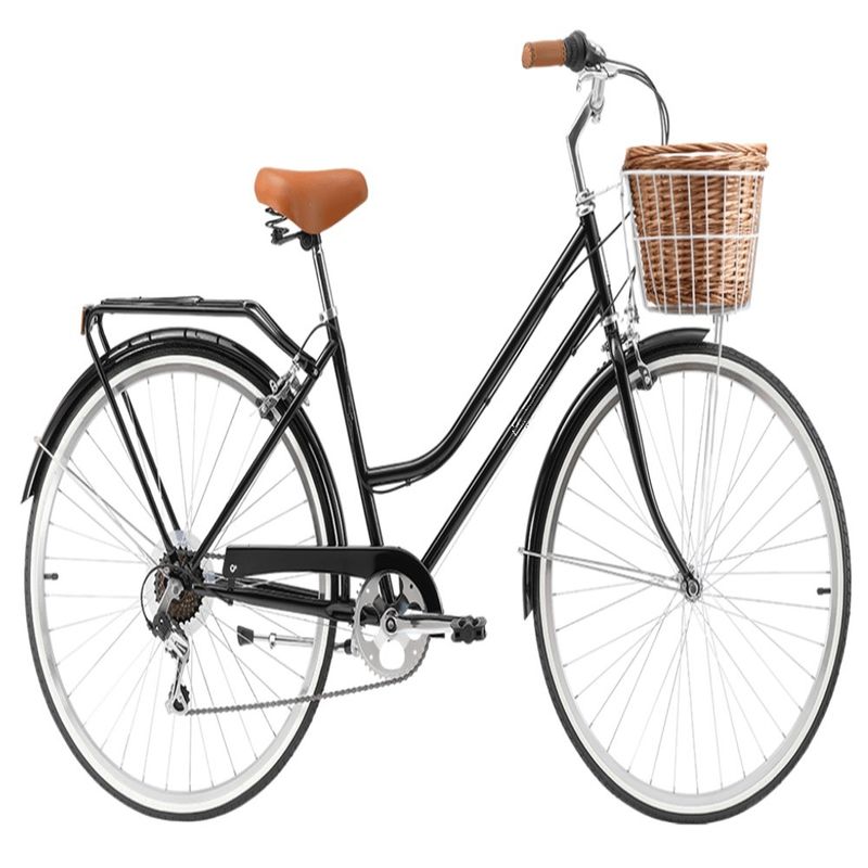 15kg vrouwen stap door de fiets dames klassieke 7-speed fiets met twee manden ontwerp