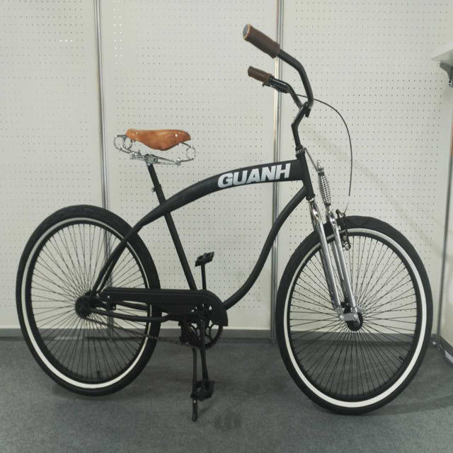 26 Inch Men's Single Speed Vintage Spring Fork Beach Cruiser voor Flatland Competitie