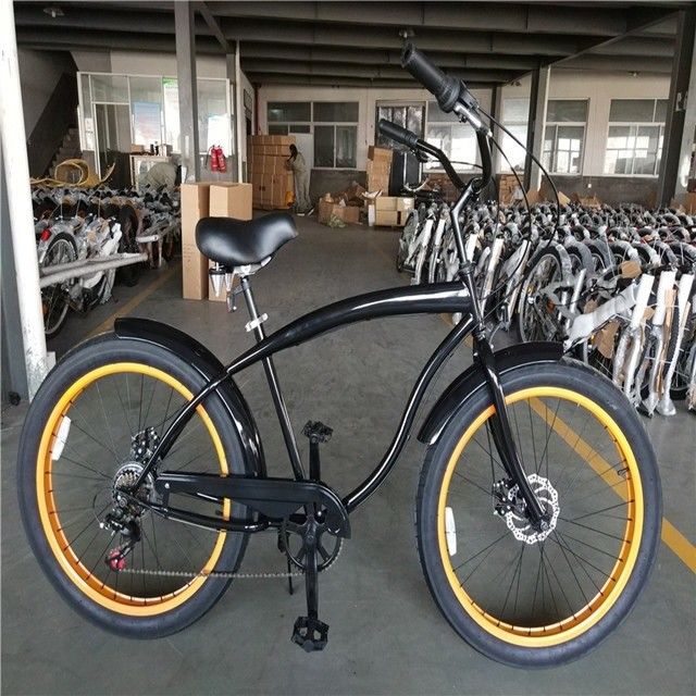26 inch 3.0 band vet band mannen strand cruiser fiets met Shimano 7 versnelling en schijfrem
