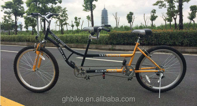 26 inch Tandem Bike Fiets Beach Cruiser Style Twee zitplaatsen Fiets met glans Gewicht 25kg