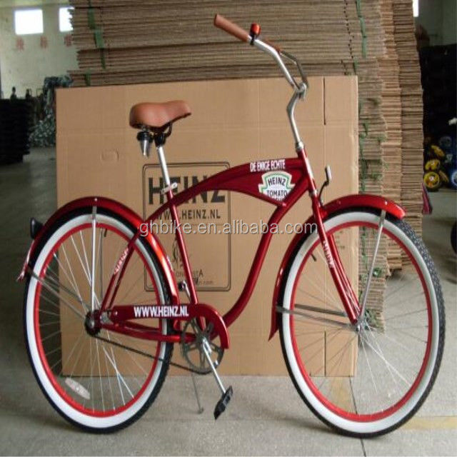 26&quot; Single Speed Steel Frame Foot Brake Beach Cruiser Fiets voor volwassen mannen Promotie