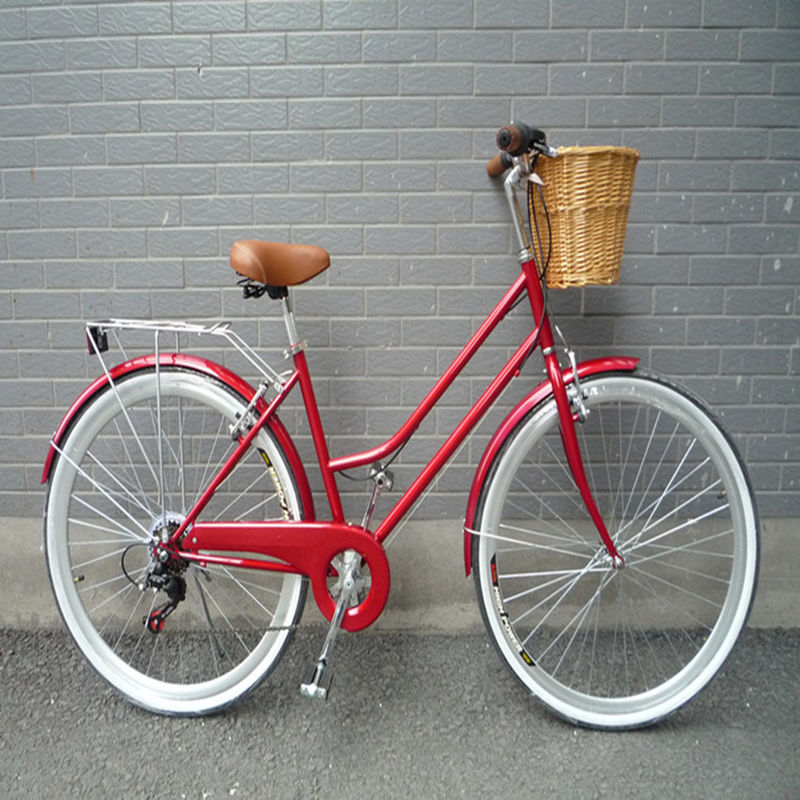 7 Gear Vrouwen Vintage Hybride Fiets 26 &quot; Aluminium frame en laadvermogen 160kg
