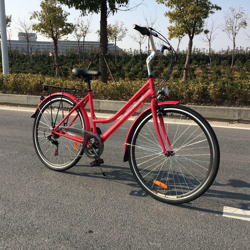 Straat 28 inch Ofo 7 snelheden Retro dames vrouwen meisje CE Nederlandse stijl witte stadsfiets