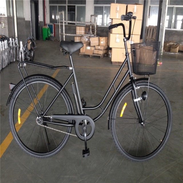Goedkope zwarte kleur Single Speed 26 inch 28 inch Ladies City Bike met staal frame