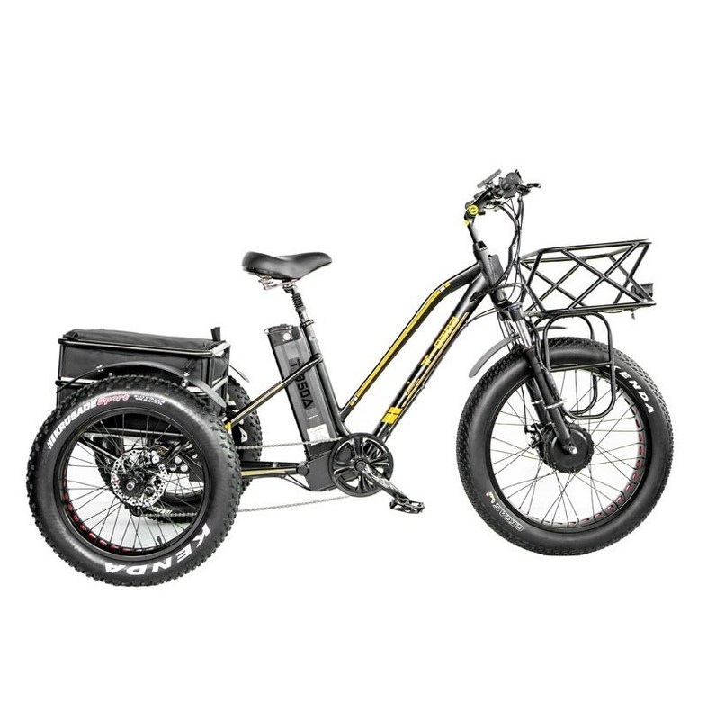 Scheerrem 750W Elektrische vracht driewieler vetband 3 wielen E-trike voor langeafstandsreizen