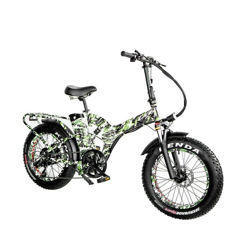 48V*21AH 20 inch volvering Camouflage kleur 1000W vouwbare vetband ELECTRIC BICKE met achterste rek
