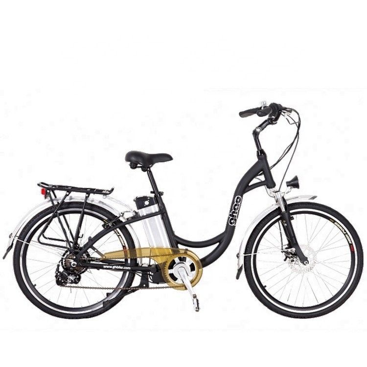 26&quot; 48V 500W 40KM/H 10.4AH Lithiumbattery Vrouwen Aluminium Frame 7Speeds OEM Customized Step Thru Electric City Bike