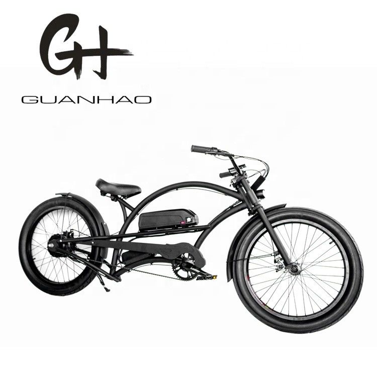 Single Speed 750W 28MPH 48V 17AH 24inch 3.0 Tire Chopper Elektrische fiets Beach Cruiser