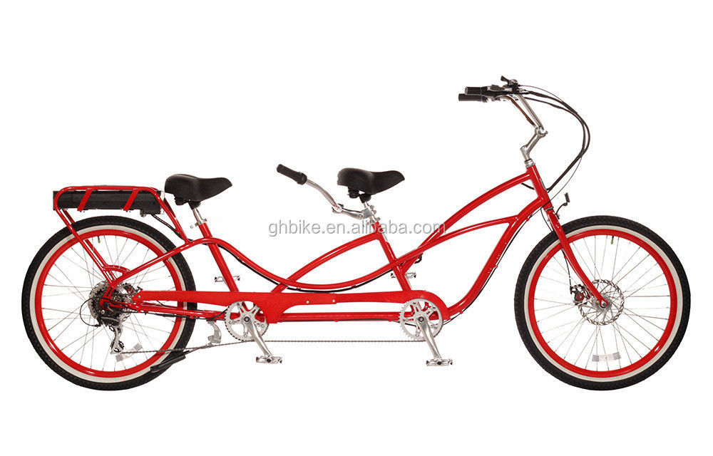 Elektrische fiets voor twee rijders 36V 400W Lithiumbatterij 26 inch Gloss van banden Gewicht 27kg